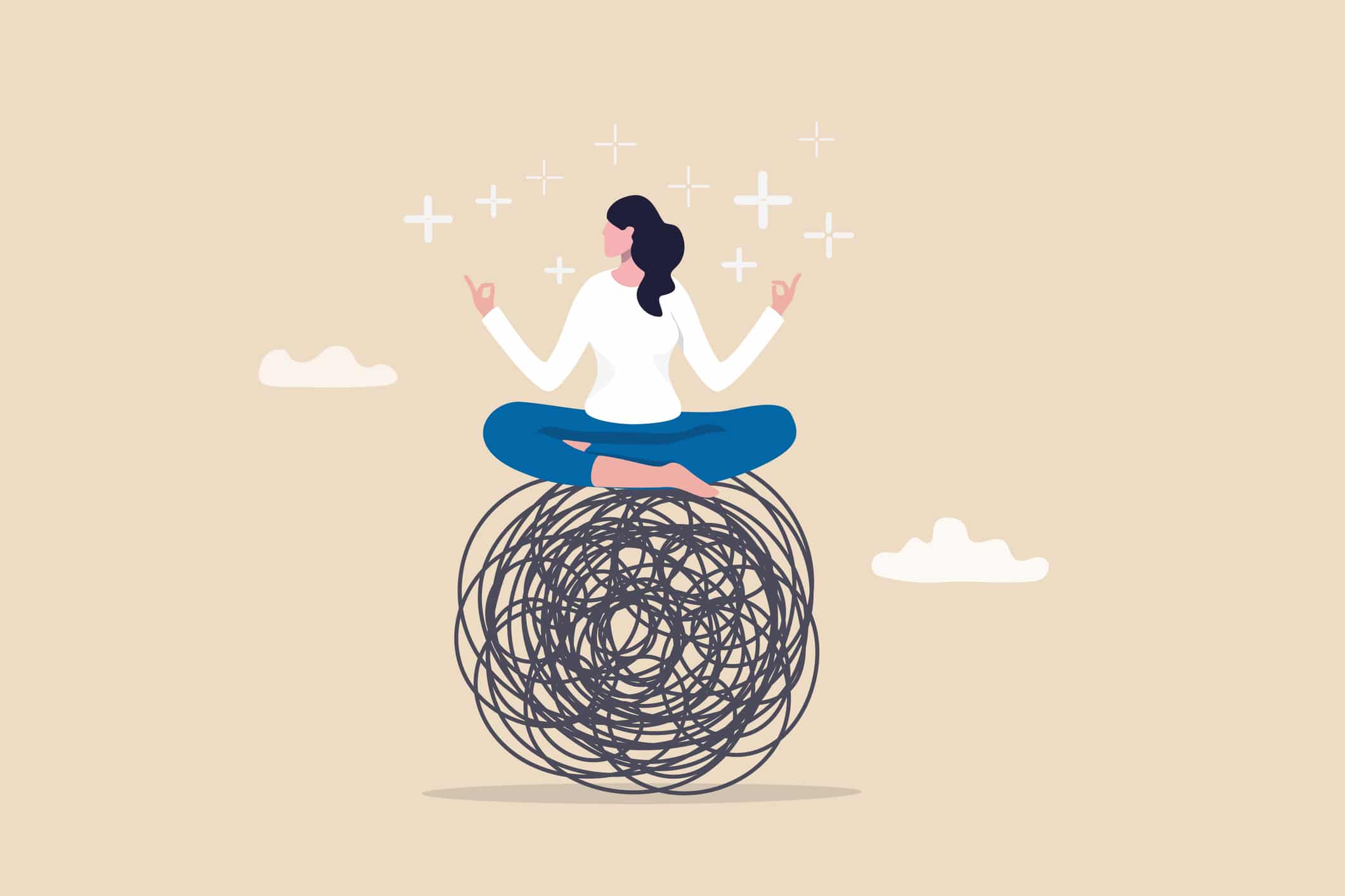 a woman meditating